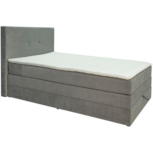 Hom`in BOXSPRING POSTELJA 120 cm x 200 cm , les, tekstil, leseni material siva Slike