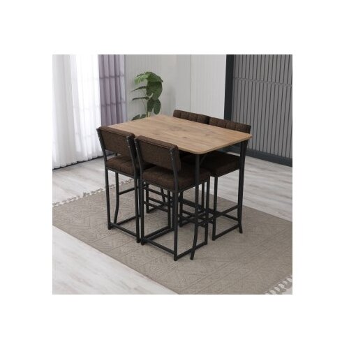 Hanah home Set Barski sto i 4 stolice Retro Brown Walnut Cene