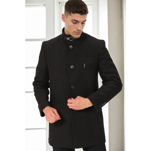 Dewberry PLT8367 MEN&amp;#039;S COAT-PLAIN BLACK-2 Slike