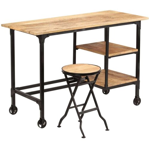  sa sklopivim stolcem od mango drva 115 x 50 x 76 cm Slike