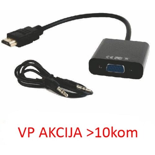 Gembird A-HDMI-VGA-06 ** HDMI to VGA + AUDIO adapter cable, single port (alt A-HDMI-VGA-03, 439) Cene