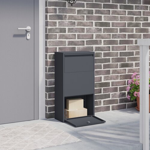 VidaXL nabiralnik za pakete Antracit 44x22x82 cm Jeklo Slike