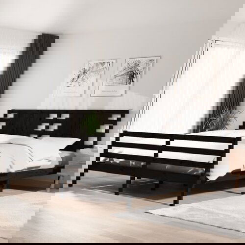 Furnova Posteljni okvir črn iz trdne borovine 200x200 cm, (21941778) Slike