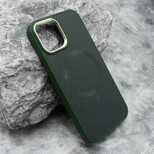maska carbon magsafe za iphone 12/12 pro/ zelena Slike
