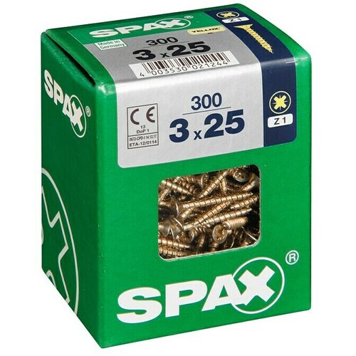 SPAX Univerzalni vijak (3 x 25 mm, Puni navoj, 300 Kom.) Slike