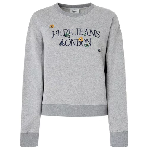 PepeJeans Sweater majica 'VELLA' mornarsko plava / siva / zelena / narančasta