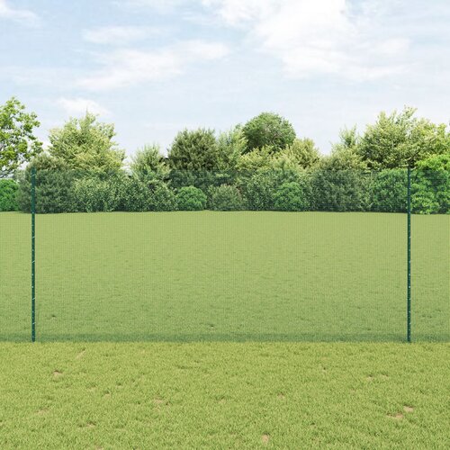 VidaXL varjena žična ograja z 22 U stebrički Zelena 1.4 x 50 m Jeklo Slike