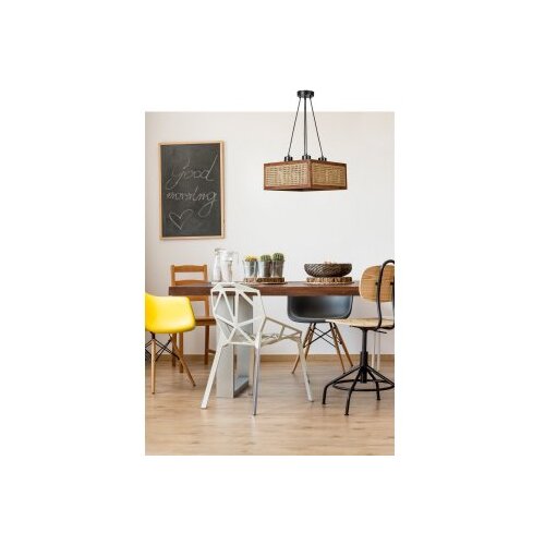 Opviq kumsal 4 Lü kare ceviz rattan avize rattanwalnut chandelier Cene