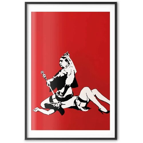  Plakat - Banksy: Queen Victoria 40x60 Crni okvir s margom Cene