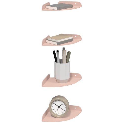 Lebdeća polica s policom 4 pcs Ružičasta 15 x 15 x 2 cm Slike