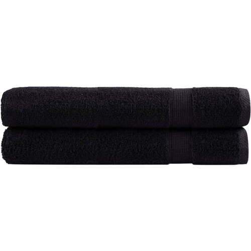 VidaXL Ručnici za saunu 2 kom crni 80x200 cm 600 gsm 100 % pamuk Slike