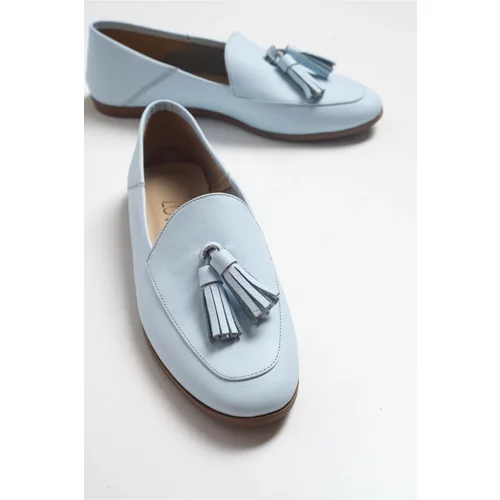 LuviShoes F04 Blue Skin Genuine Leather Shoes