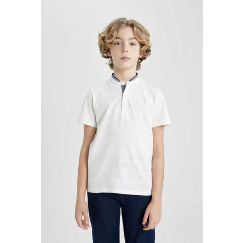 Defacto Boy High Collar Pique Short Sleeve Polo T-Shirt