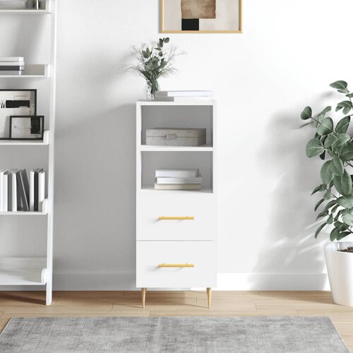 VidaXL Komoda bijela 34 5 x 34 x 90 cm od konstruiranog drva Slike