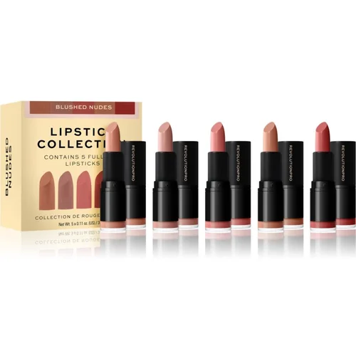 Revolution Lipstick Collection satenasti ruž za usne poklon set nijansa Blushed Nudes 5x3,2 g