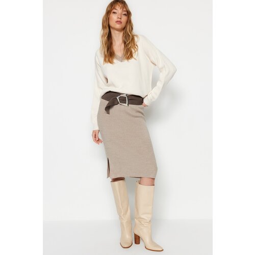 Trendyol Stone Wide Fit Knitwear Top and Bottom Set Cene