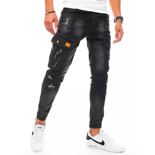 DStreet Men's black cargo jeans UX3256 Slike