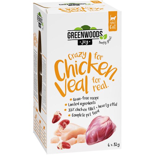 Greenwoods Joy pileći file s teletinom 6 x 85 g Slike