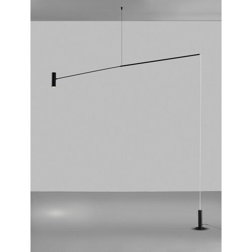 Nova Luce Mat črna kovinska LED stoječa svetilka (vi&amp;scaron;ina 250 cm) Voice &amp;ndash; Slike