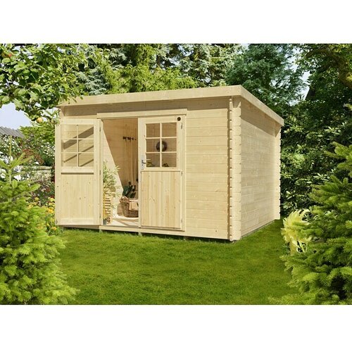 KIEHNHOLZ Vrtna kućica Espoo 474 (Vanjska dimenzija uklj. krovni prevjes (Š x D): 323 x 321 cm, Drvo, Natur) Cijene