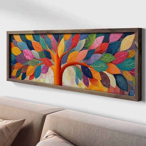 WALLXPERT LAC166-150 Multicolor Decorative Framed MDF Painting Cene