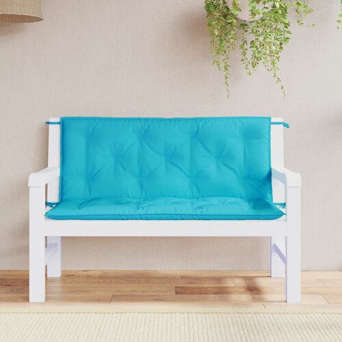 VidaXL Jastuci za vrtnu klupu 2 kom tirkizni 120x50x7 cm od tkanine Slike