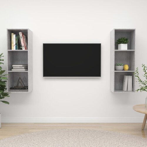 vidaXL Stenske TV omarice 2 kosa betonsko sive barve iverna plošča, (20914257) Cene