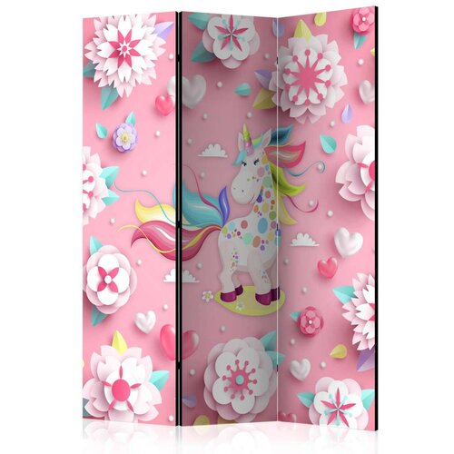  Paravan u 3 dijela - Unicorn on Flowerbed [Room Dividers] 135x172 Cijene