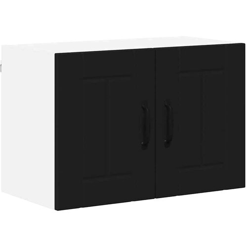 VidaXL zidni kuhinjski ormarić s policom 2 pcs crna 60 x 31 x 40 cm Slike