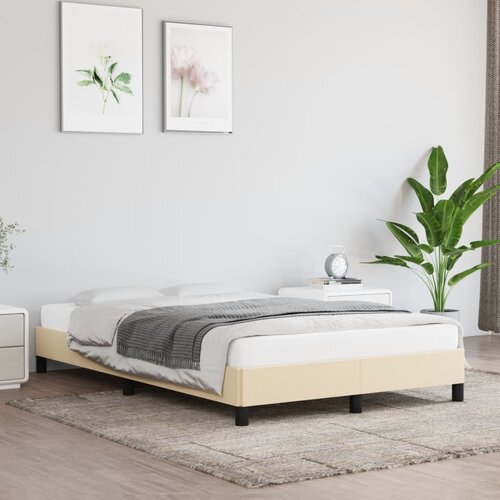  The Living Store Posteljni okvir krem 120x190 cm tkanina - Posteljni Okvir, (21450509) Slike