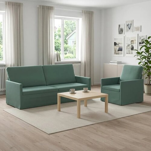  Set sofe 2 pcs Morska zelena Baršun - zelena boja mora 1-sjedalni + 3-sjedalni (180 cm) Cene