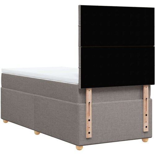  Krevet s oprugama i madracem smeđesivi 80x200 cm od tkanine Slike