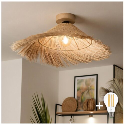  Brilagi - LED plafonski luster CERIA BOHO 1xE27/40W/230V prečnik 100 cm ratan/hrast Cene
