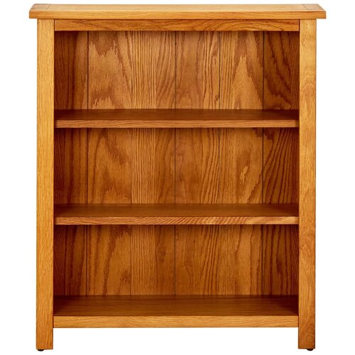 Maison Chic Knjižna omara - Knjižni regal 3-nadstropna 70x22,5x82 cm trdna hrastovina, (21726224) Cene