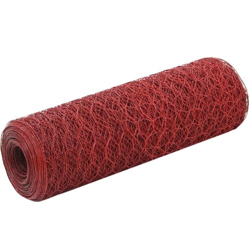 vidaXL Žična mreža za ograjo jeklo s PVC oblogo 25x0,5 m rdeča Cene