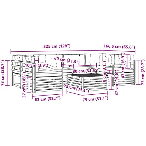  Set vanjskih sofa 7 kom. Bijela i krem Poliester Slike