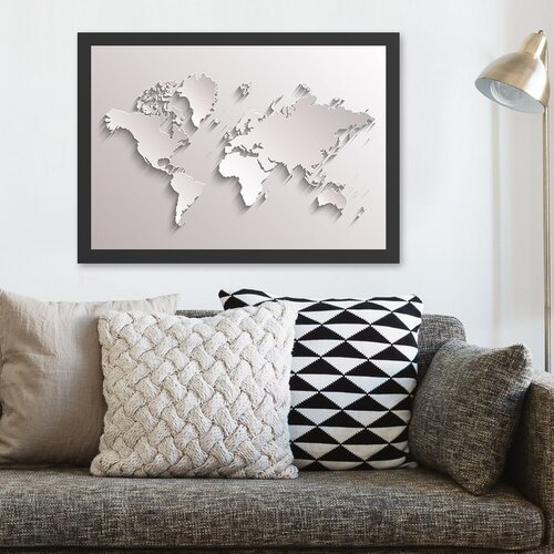 Wallity uramljena slika world, 55x75 cm Cene