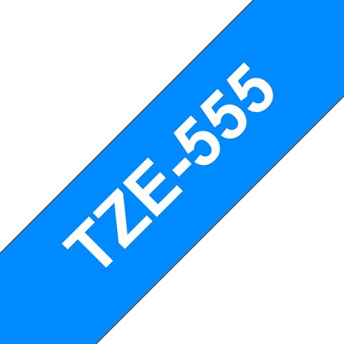 Brother Tze-555 združljiv laminirani trak - 24 mm x 8 metrov bel/moder, (21408871) Cene