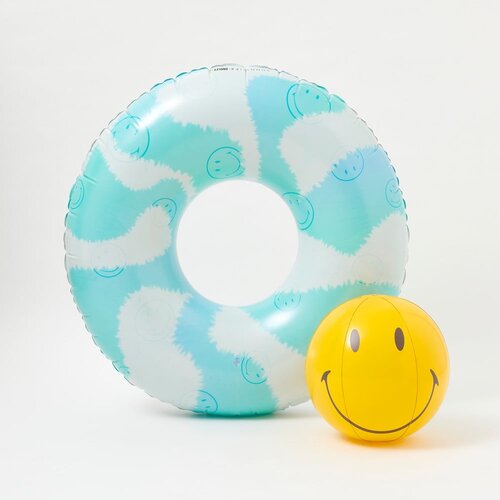 Sunnylife Komplet napihljivega obročka in žoge Smiley Slike