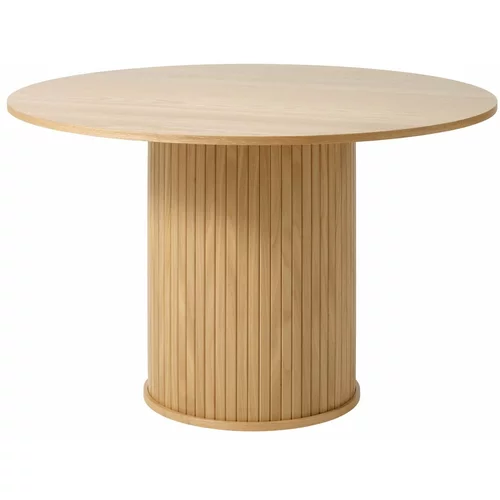 Unique Furniture Okrogla jedilna miza v hrastovem dekorju ø 120 cm Nola – Unique Furniture