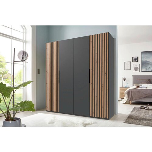MID.YOU omara s klasičnimi vrati, barve grafita, barve hrasta Slike