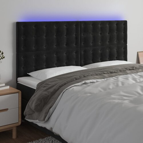  LED uzglavlje crno 160x5x118/128 cm bar&scaron;unasto Cene
