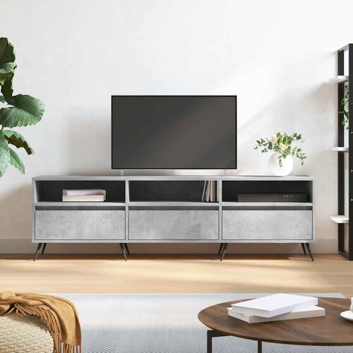  TV ormarić boja betona 150x30x44,5 cm od konstruiranog drva Siva Slike