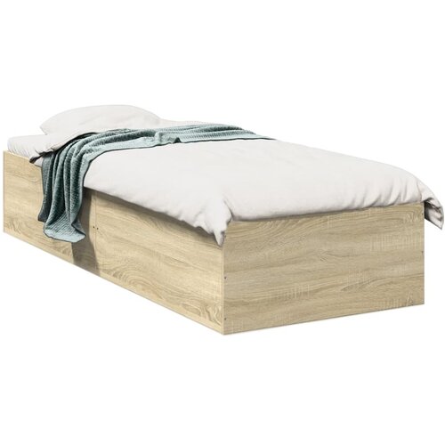  Okvir za krevet boja hrasta 100x200 cm od konstruiranog drva Smeđa 100 x 200 cm Slike