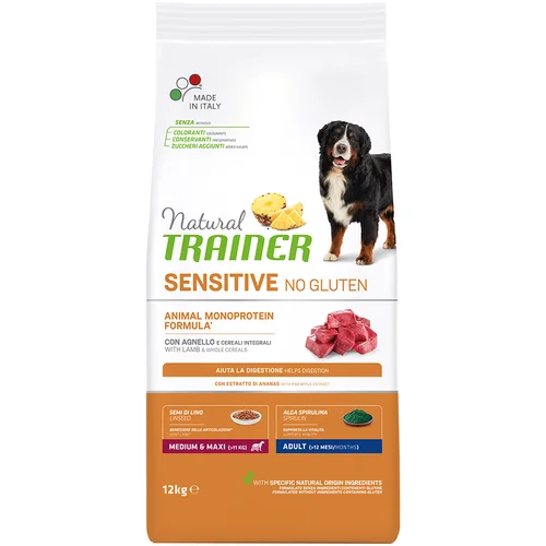 Trainer Natural Sensitive Natural Trainer Sensitive No Gluten Adult Medium/Maxi z jagnjetino - 12 kg