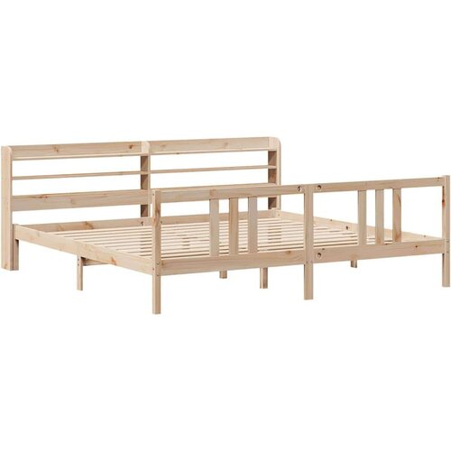 vidaXL Posteljni okvir z vzglavjem 200x200 cm trdna borovina, (21311334) Cene