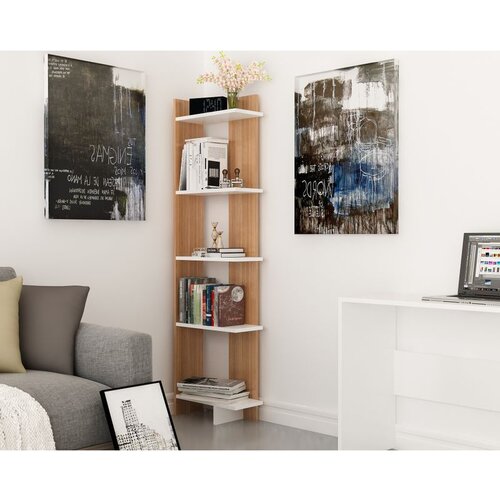 Hanah home Als - Teak, White TeakWhite Bookshelf Cene