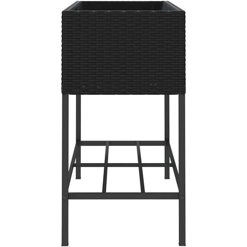  Vrtne sadilice s policom 2 kom crne 90 x 40 x 75 cm poliratan Slike