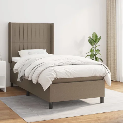 The Living Store Box spring postelja z vzmetnico taupe 100x200 cm blago - Box Spring Postelja, (21512510)