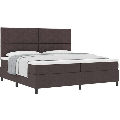 VidaXL Krevet s box springom i madracem tamnosmeđi 200x200 cm tkanina Slike